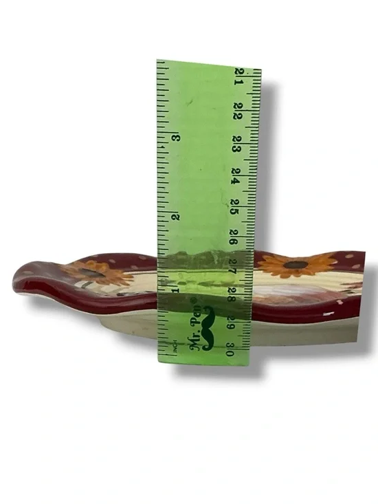 Hand Painted Rooster Sunflowers Decorative Plate Red Cream Yellow Vintage 1990 - Picture 7 of 15